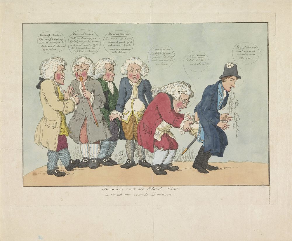 Napoleons in behandeling bij buitenlandse artsen, 1814 (1814) by anonymous