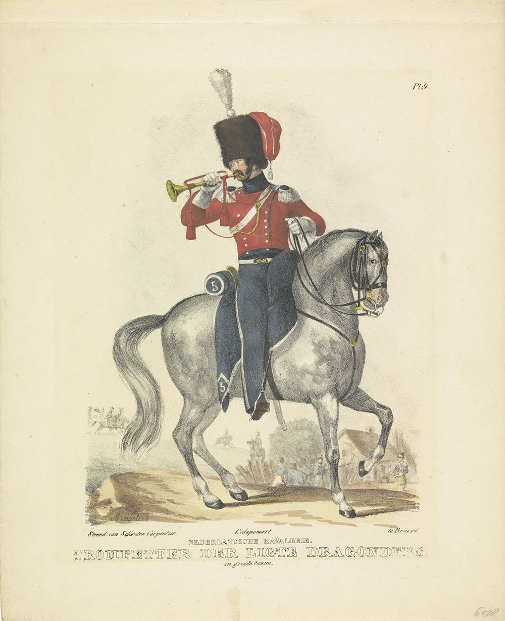 Trumpeter in Full Uniform (1825 - 1827) by A Courtois, Schouten Carpentier and Willem Frederik graaf van Bylandt