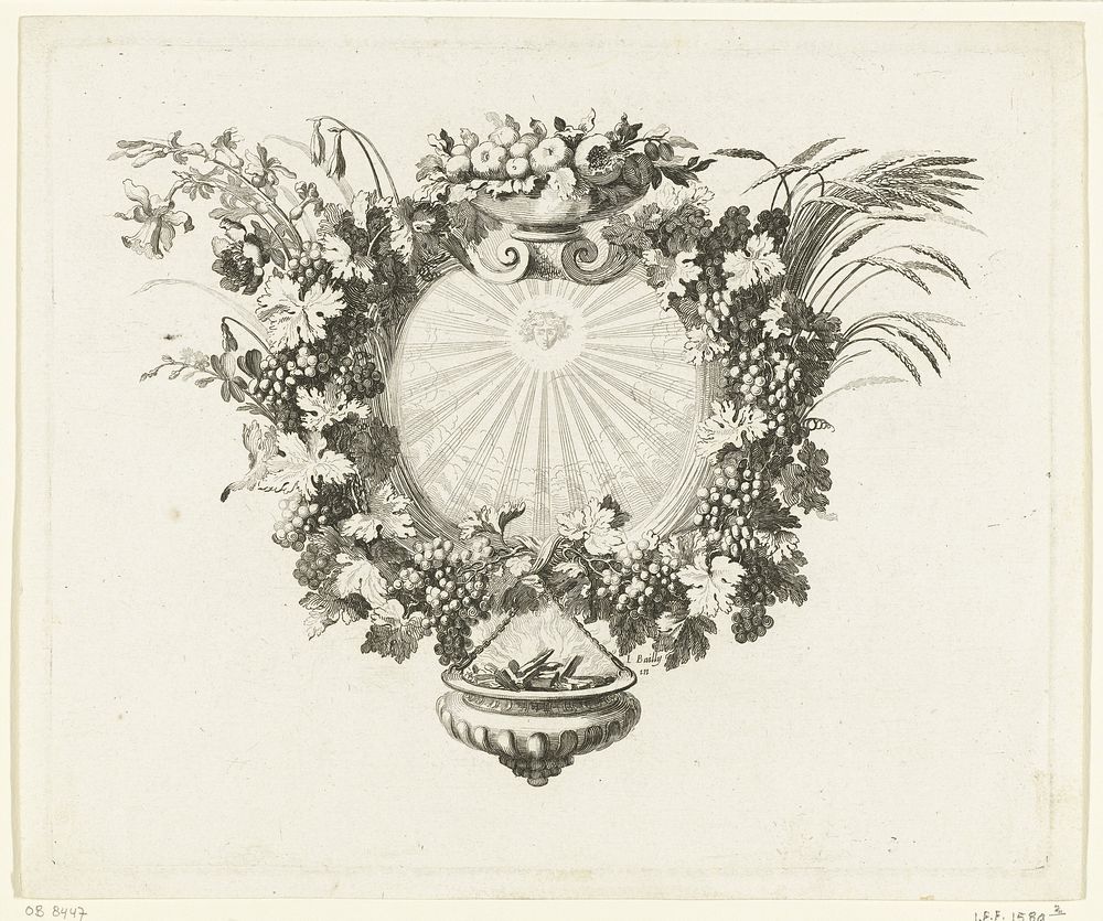 Cul-de-lampe met Vier Seizoenen (1670) by Sébastien Leclerc I, André Félibien, Jacques Bailly I, Sébastien Mabre Cramoisy…