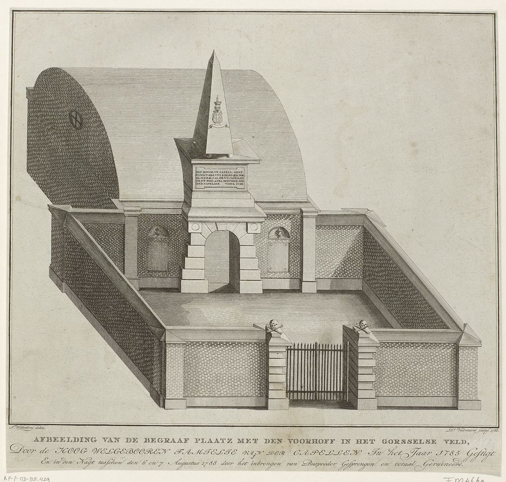 Begraafplaats van de familie Van der Capellen in het Gorsselse Veld, 1785 (1788) by Daniël Veelwaard I and T Wittenberg