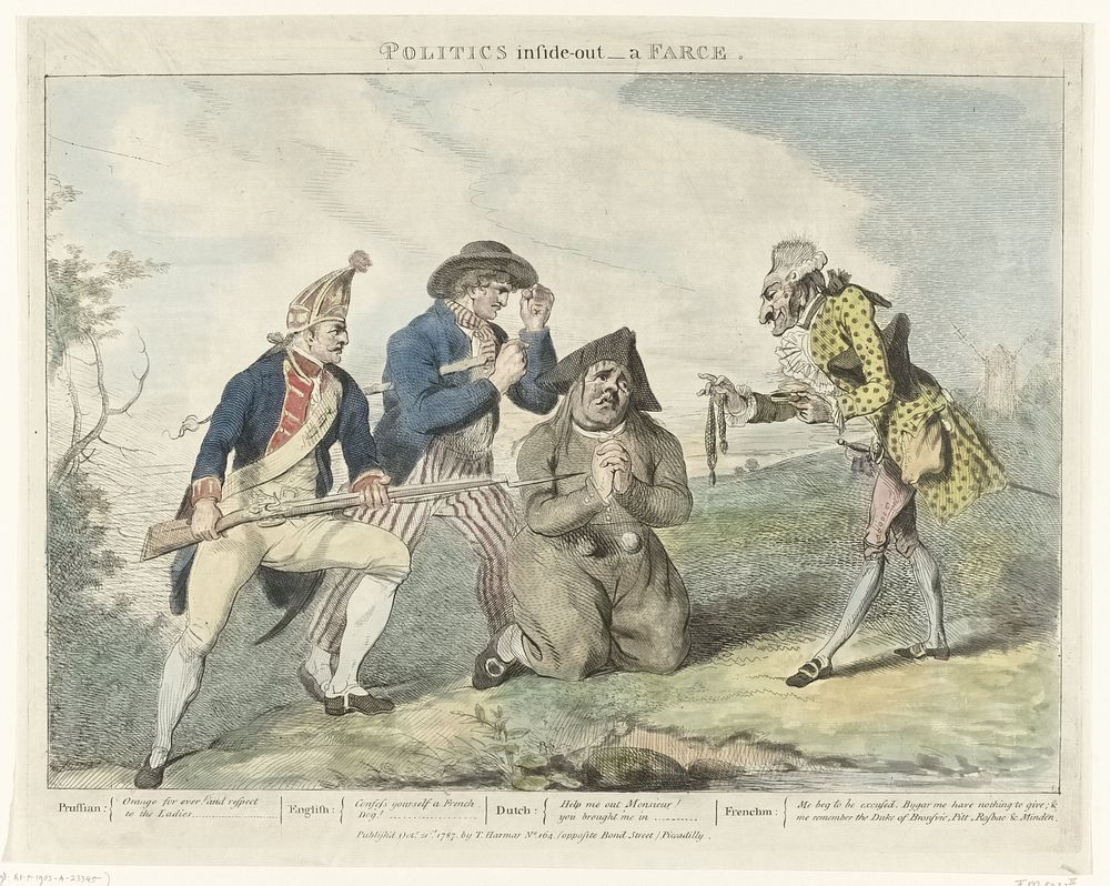 Een politieke klucht (1787) by Johann Heinrich Ramberg and Thomas Harmar