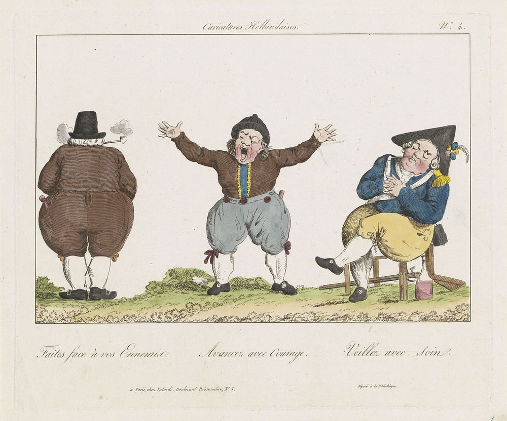 Spotprent op de Hollanders (nr. 4), 1795 / 1814 (1814) by anonymous, Vallardi and Isaac Cruikshank