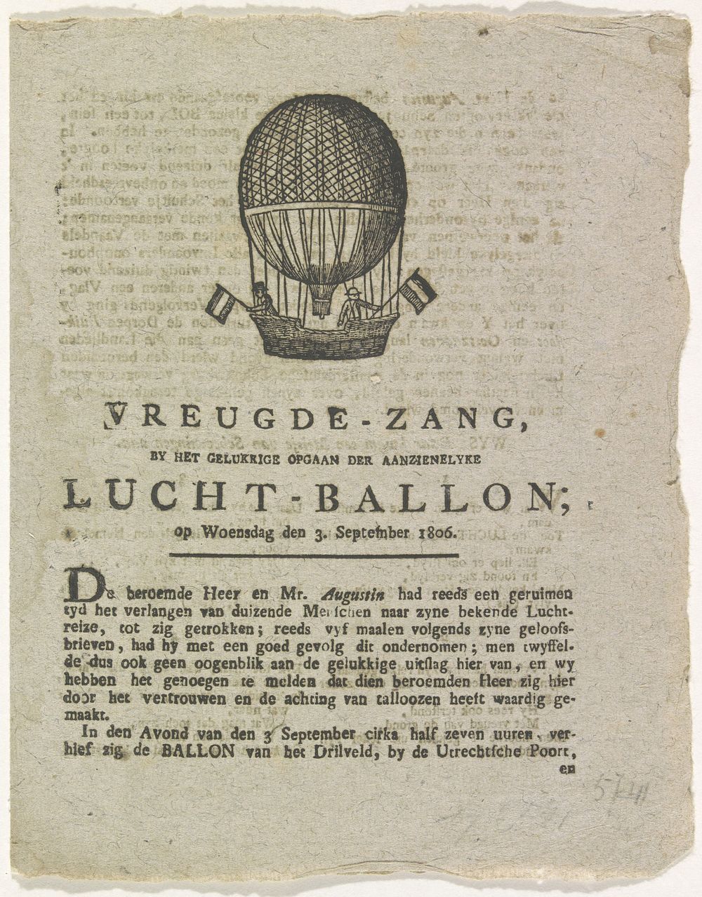 Ballonvaart van Augustin, 1806 (1806) by anonymous and Jacobus Wendel