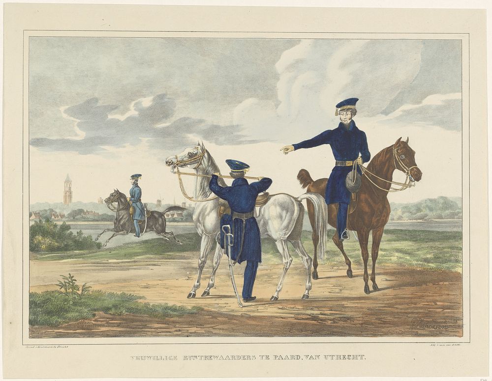 Vrijwillige Rustbewaarders te Paard van Utrecht, 1830 (1830 - 1831) by Albertus Verhoesen and Johannes Paulus Houtman