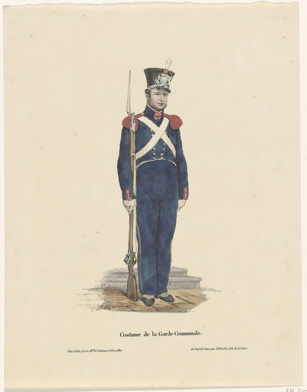 Belgische schutter, 1830 (1830 - 1831) by Claudio Linati, Frères Fietta and Antoine Dewasme Plétinckx