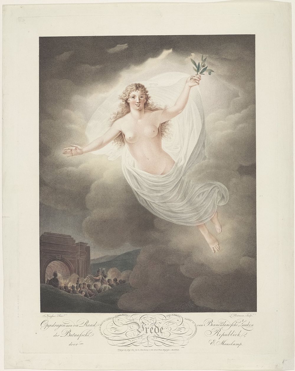 Allegorie op de Vrede van Amiens, 1802 (1802) by Ludwig Gottlieb Portman, Jacques Kuyper, Evert Maaskamp, Raad van…