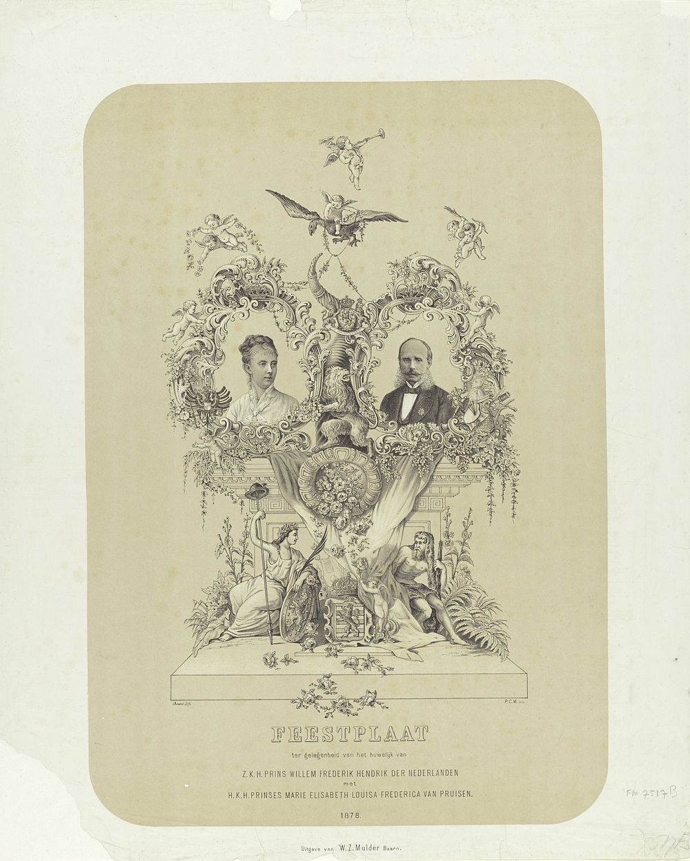 Feestplaat ter gelegenheid van het huwelijk van Z.K.H. Prins Willem Frederik Hendrik der Nederlanden met H.K.H. Prinses…