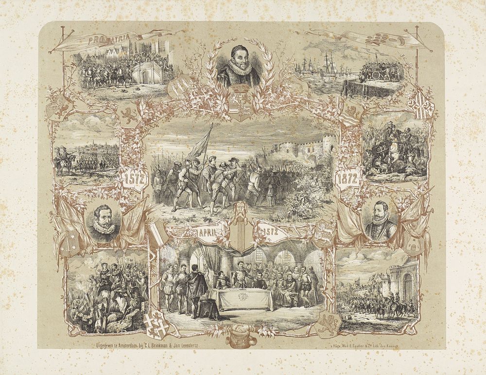 Nationale feestviering op 1 april 1872 van de 300-jarige inname van Den Briel (1872) by anonymous, weduwe Elias Spanier and…