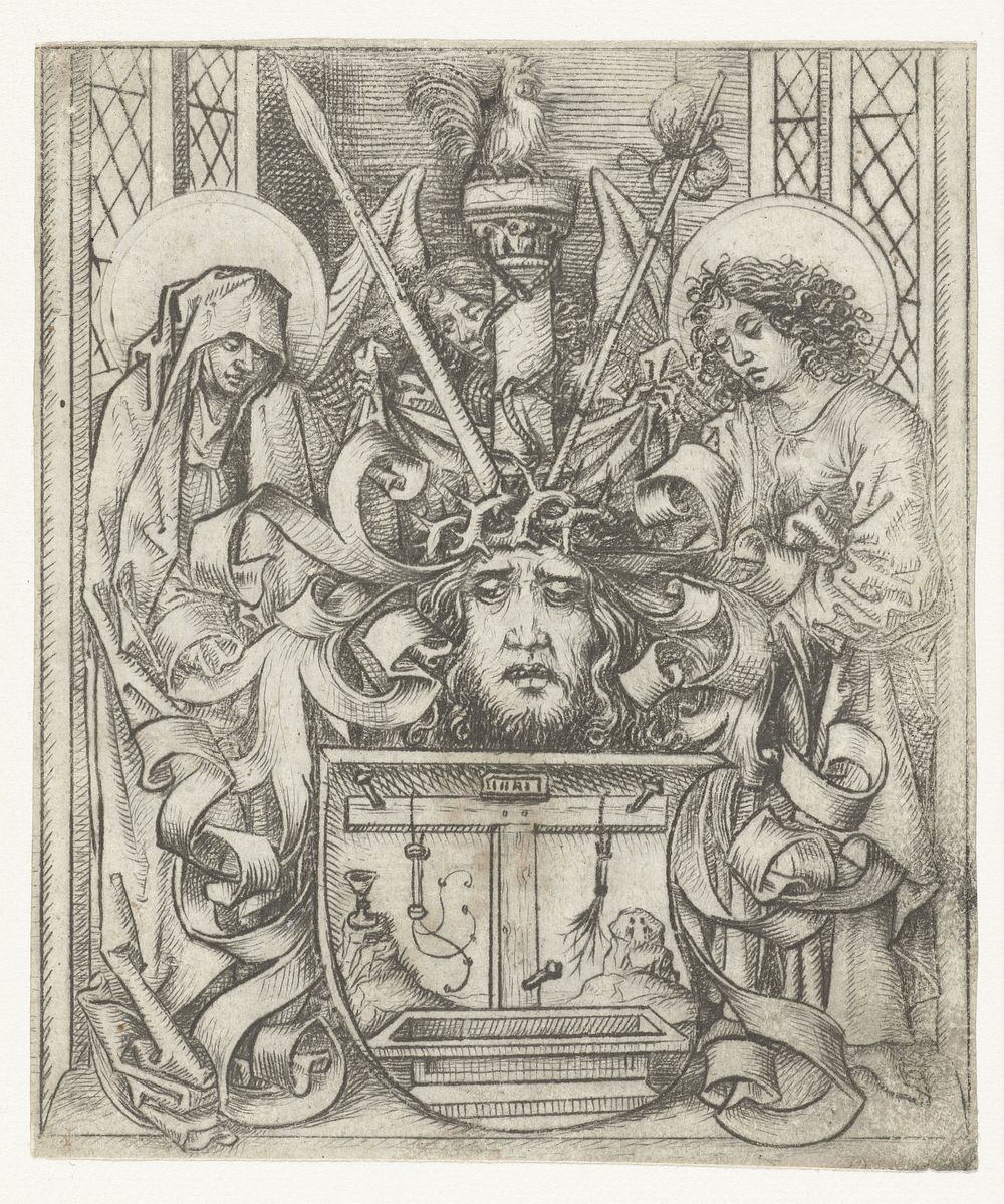 Wapenschild met de Arma Christi (1475 - 1480) by Meester van het Amsterdamse Kabinet and Meester van het Amsterdamse Kabinet