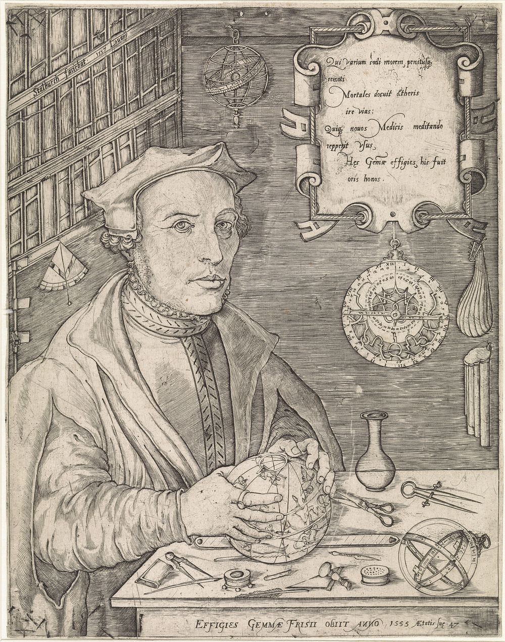 Portret van Gemma Frisius (1557) by Jan van Stalburch