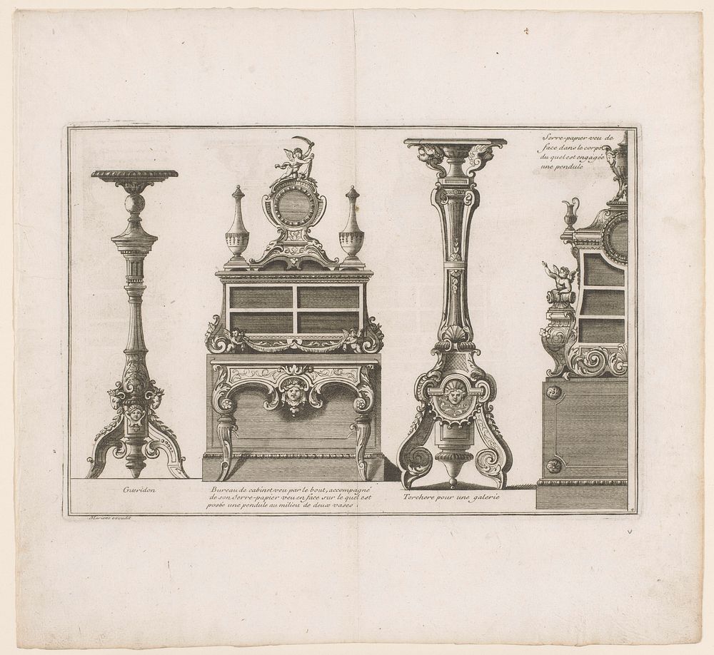 Gueridons en bureau (c. 1710 - c. 1720) by André Charles Boulle, André Charles Boulle and Jean Mariette