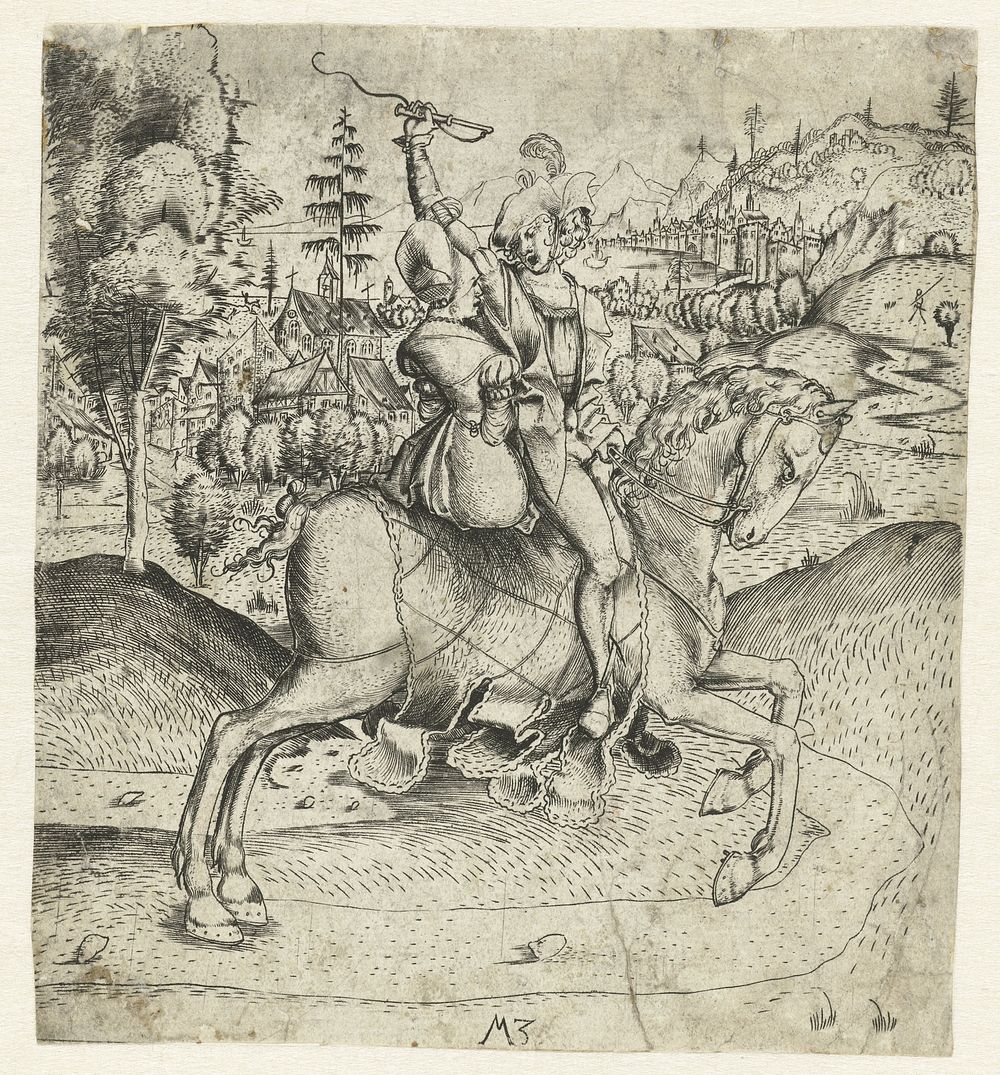 Het rijdende paar (1500 - 1503) by Monogrammist MZ