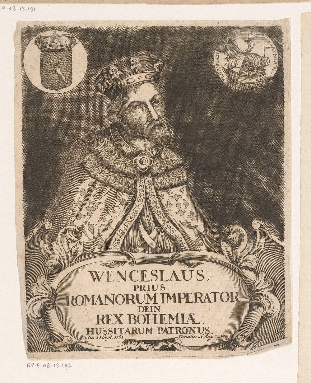 Portret van Wenceslaus van Bohemen (after 1710) by Martin Bernigeroth and anonymous