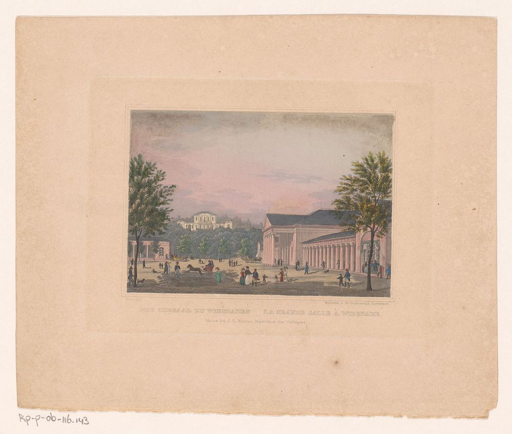 Gezicht op het Kurhaus bij Wiesbaden (1811 - 1848) by Ernst Grünewald, H Bosse and C G Kunze