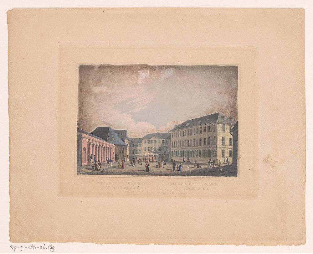 Gezicht op de Kochbrunnen in Wiesbaden (1811 - 1848) by Ernst Grünewald, H Bosse and C G Kunze