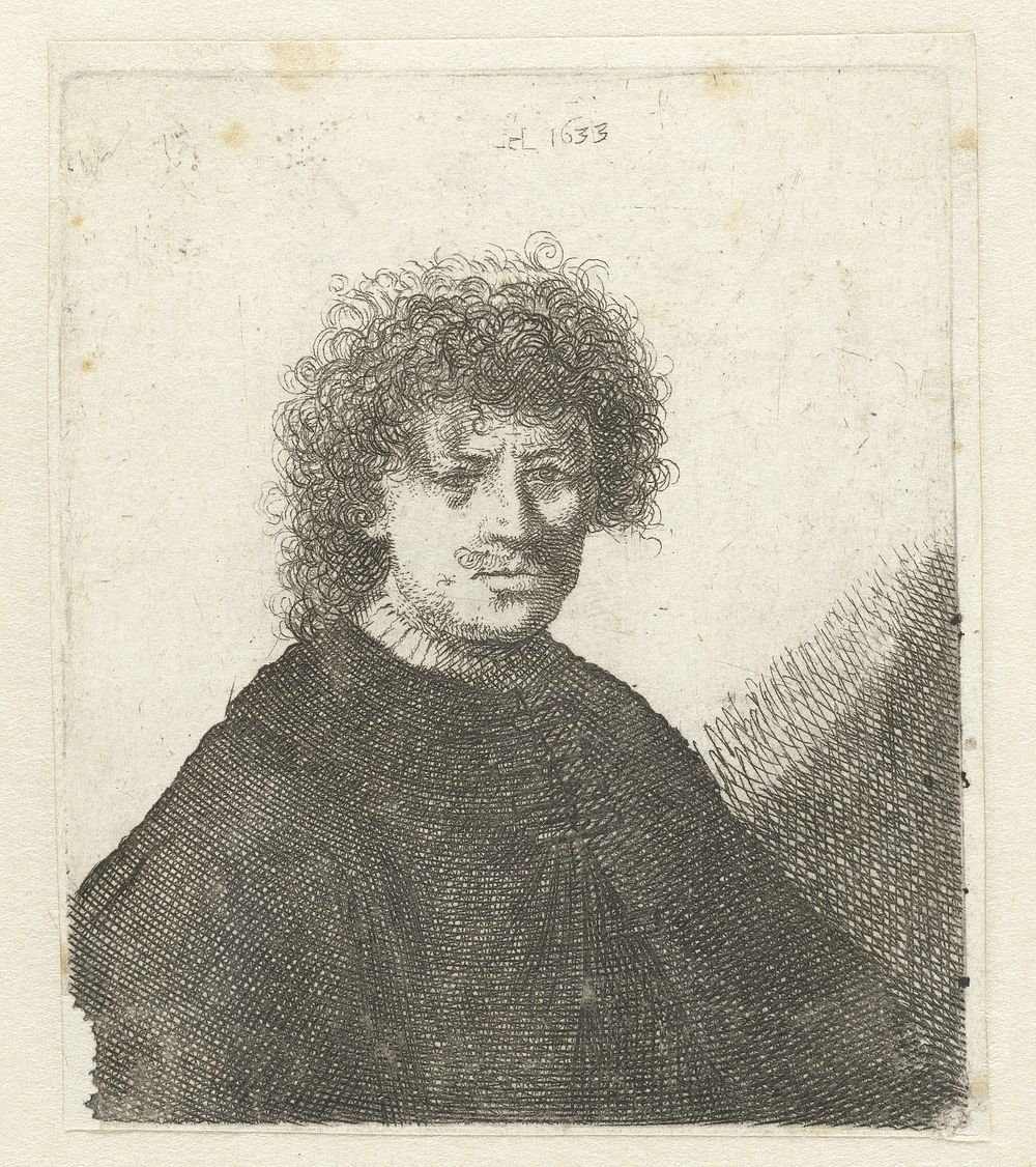 Self-portrait in a cloak with a falling collar: bust (1633 - 1656) by Cornelis Danckerts I and Rembrandt van Rijn