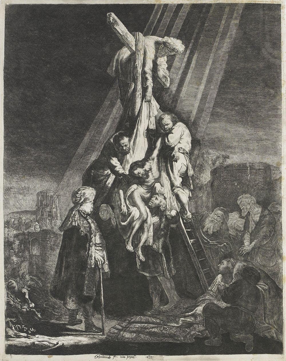 The descent from the cross: second plate (1761) by Johann Jacob Hertel and Rembrandt van Rijn