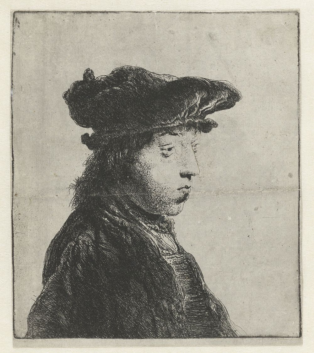 Borstbeeld van een jonge man met fluwelen baret (1631 - 1632) by Jan Lievens and Jan Lievens