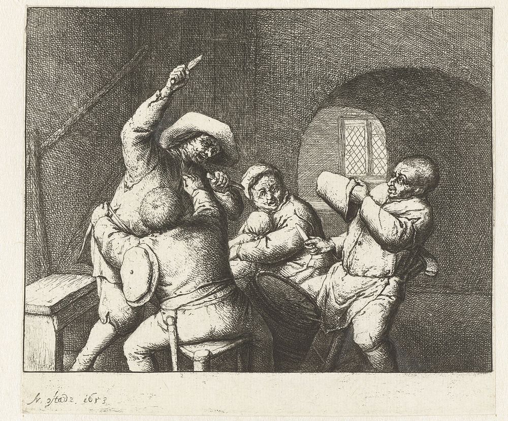Vechtende kaartspelers (1653) by Adriaen van Ostade and Adriaen van Ostade