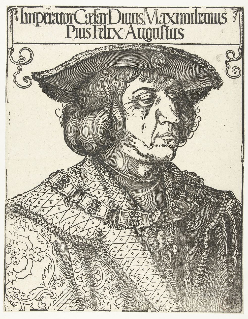 Portret van keizer Maximiliaan I (1459-1519) (1517 - 1521) by Albrecht Dürer