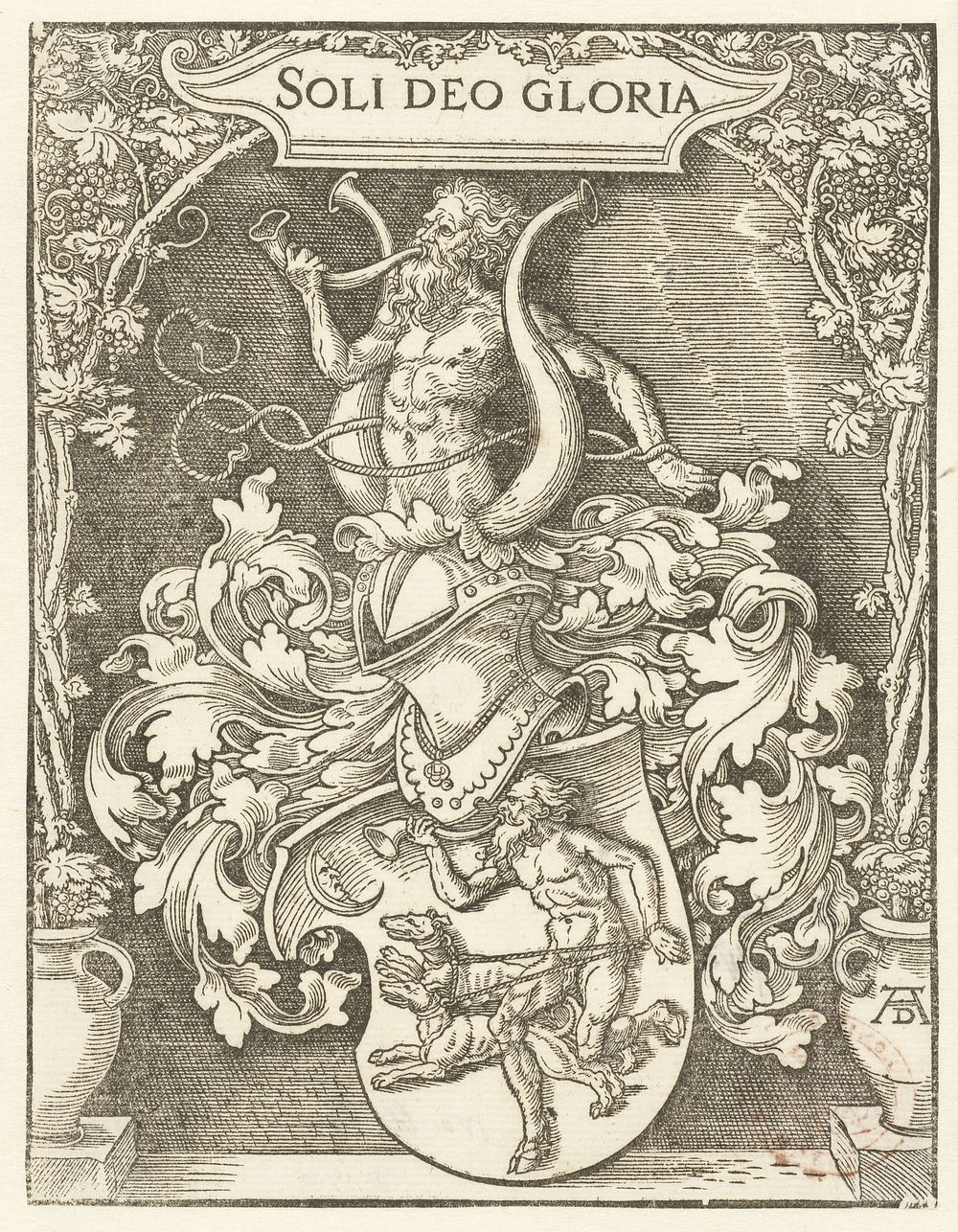 Wapen van Johann Tscherte (1516 - 1520) by Albrecht Dürer