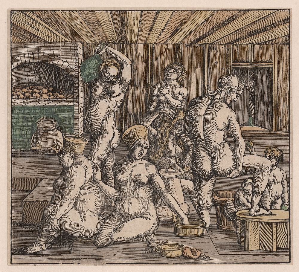 Het vrouwenbad (1496 - 1501) by Hans Springinklee, Albrecht Dürer and Albrecht Dürer