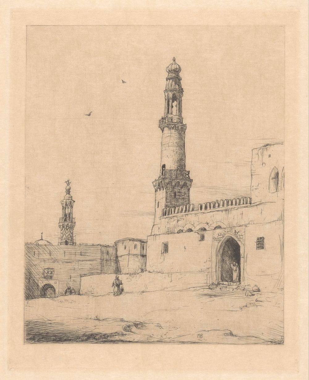 Straataanzicht met moskeeën (1877 - 1932) by Marius Bauer