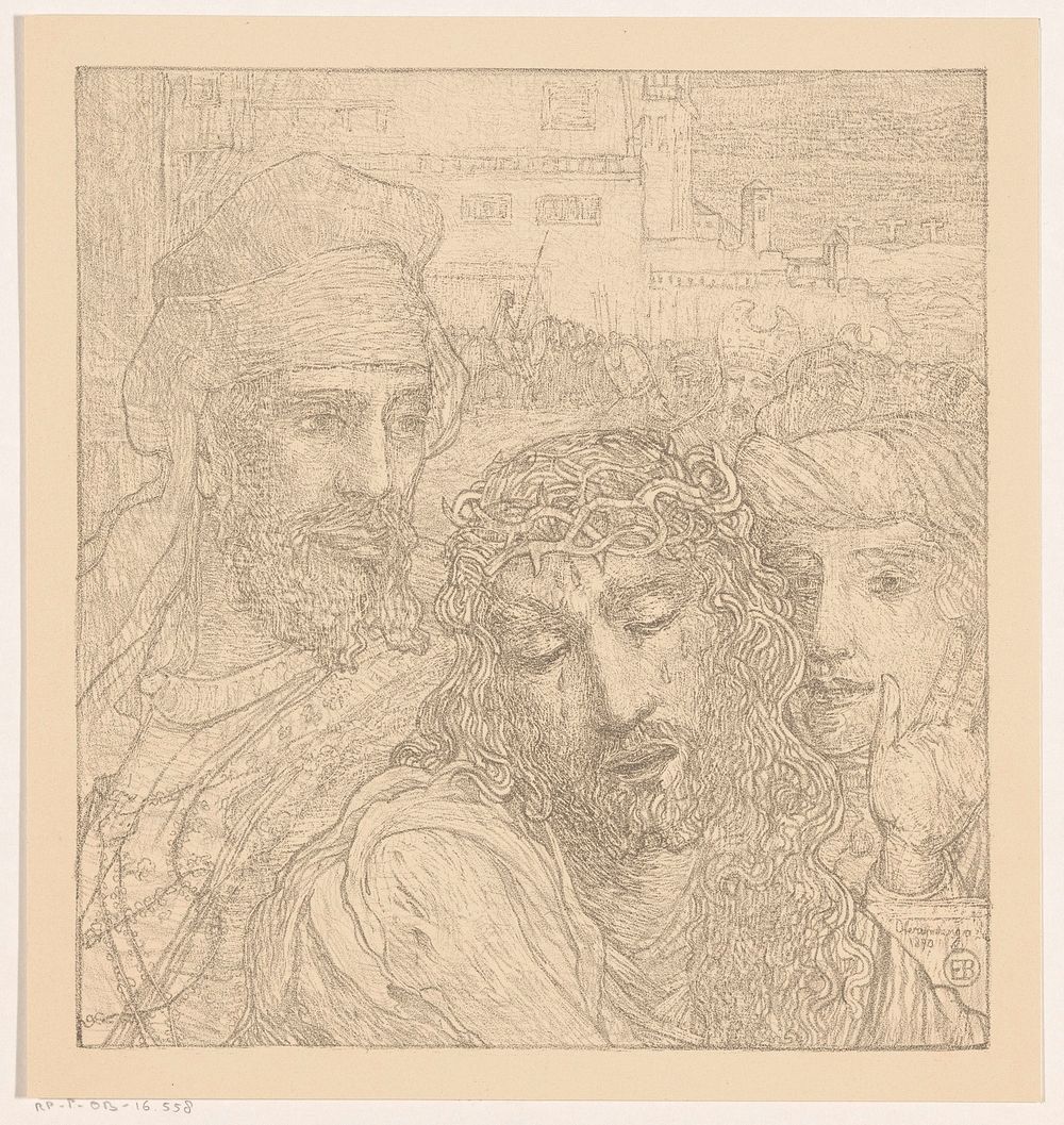 De bespotting van Christus (1890) by Etienne Bosch