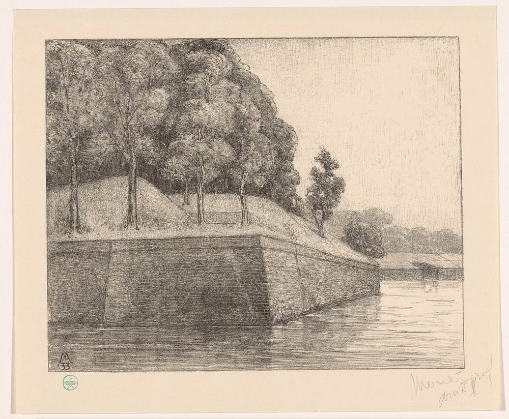 Gezicht op bastion Oud-Molen (westzijde) (1933) by Simon Moulijn and Stichting Menno van Coehoorn