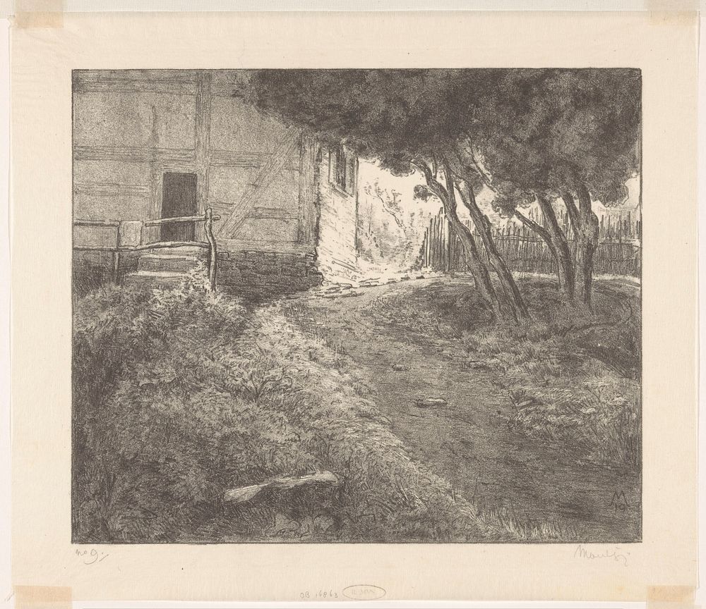 Tuin bij vakwerkhuis (1919) by Simon Moulijn