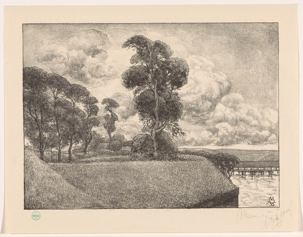Gezicht op bastion Oud-Molen (achter het arsenaal) (1933) by Simon Moulijn and Stichting Menno van Coehoorn