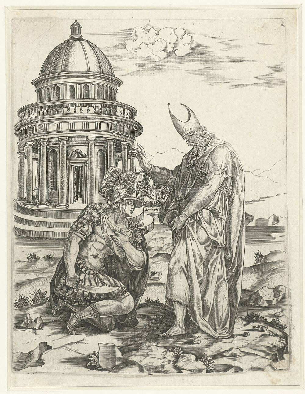 Alexander de Grote en hogepriester van Ammon voor Tempietto van Bramante in Rome (1530 - 1535) by anonymous and Francesco…