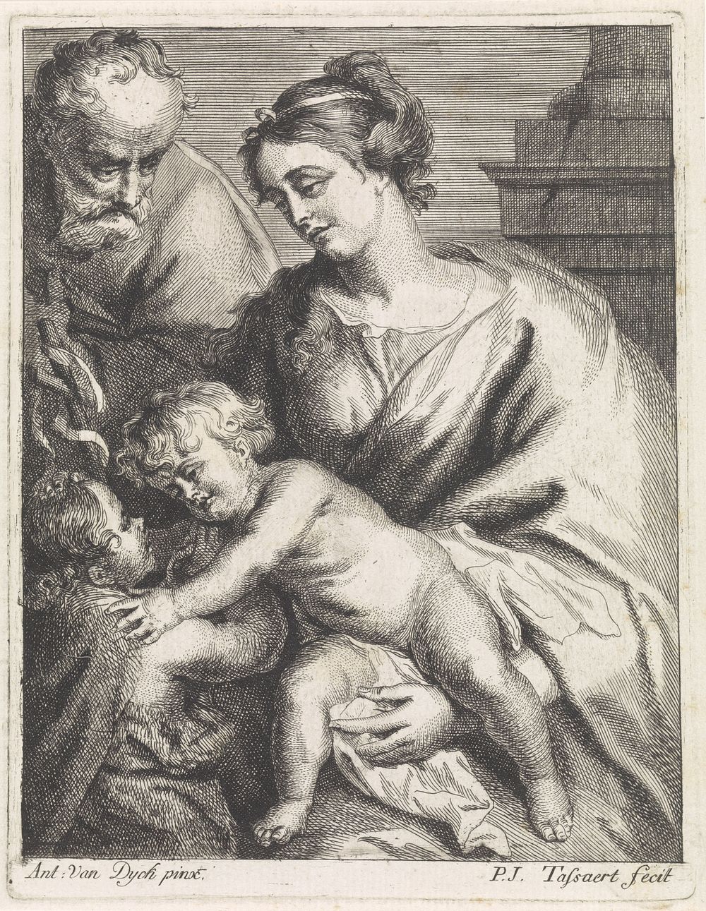 Heilige Familie met Johannes (1742 - 1803) by Philippe Joseph Tassaert and Anthony van Dyck