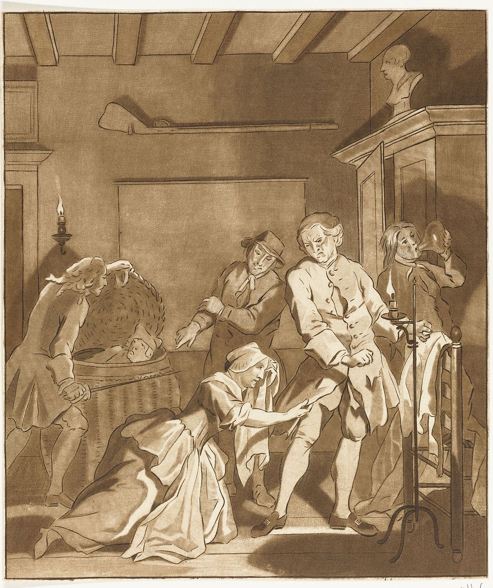Ontdekking van een minnaar (1777 - 1780) by Benjamin Martini and Cornelis Troost