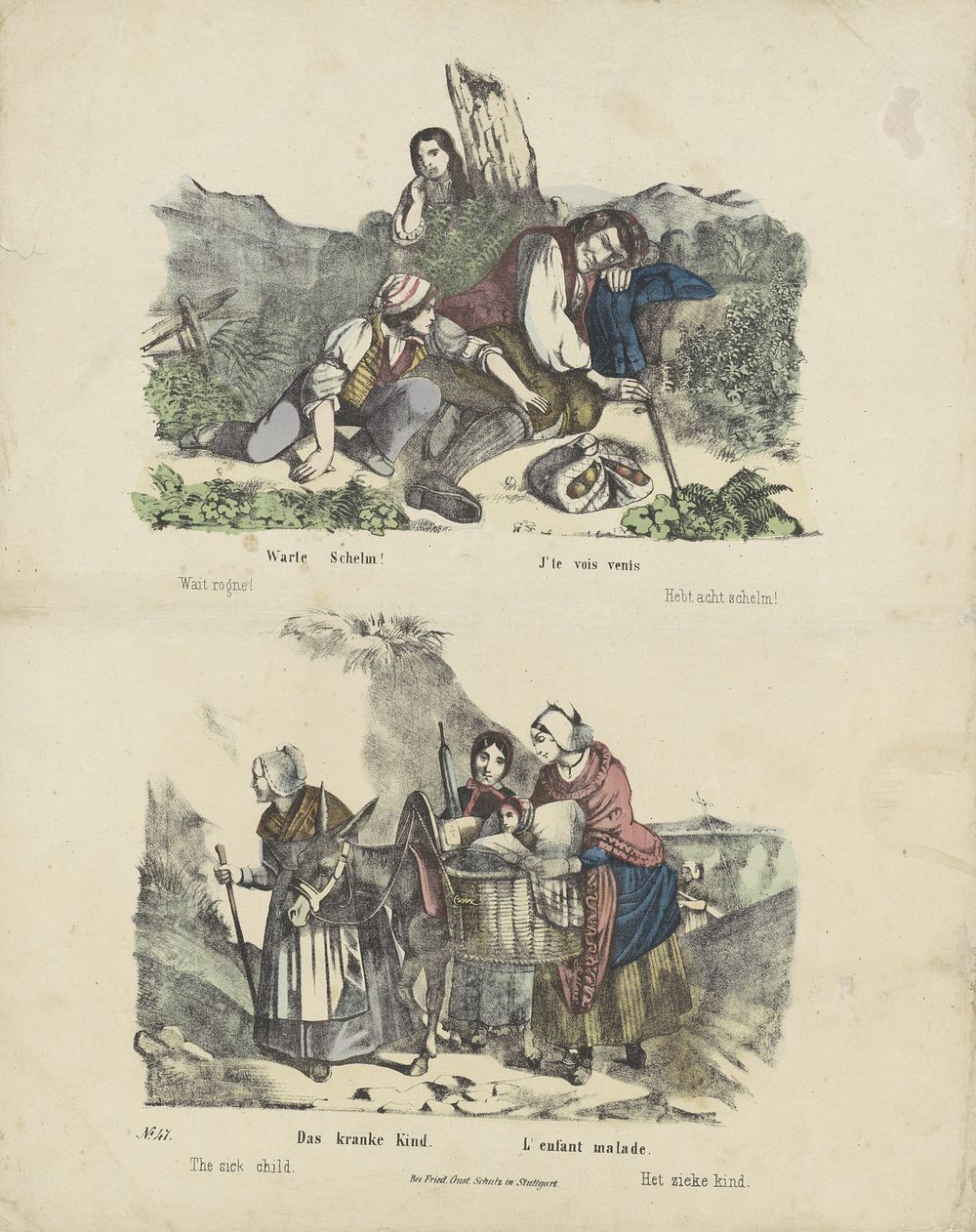 Diefstal en een ziek kind (1820 - 1865) by Friedrich Gustav Schulz and anonymous