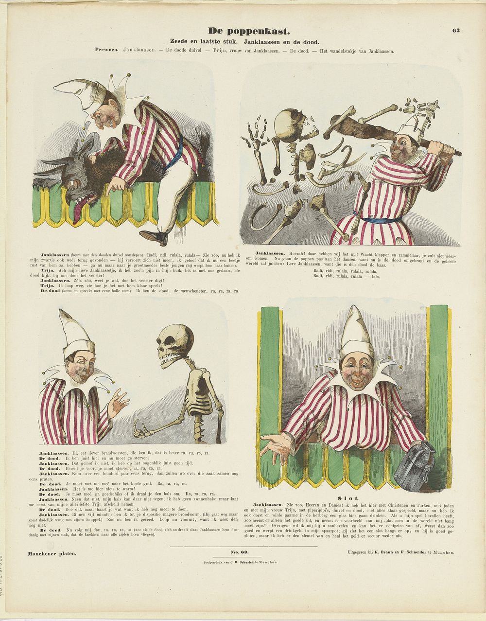 De poppen-kast / Zesde en laatste stuk. Janklaassen en de dood (1843 - c. 1920) by C Reinhardt, K Braun en Fr Schneider and…