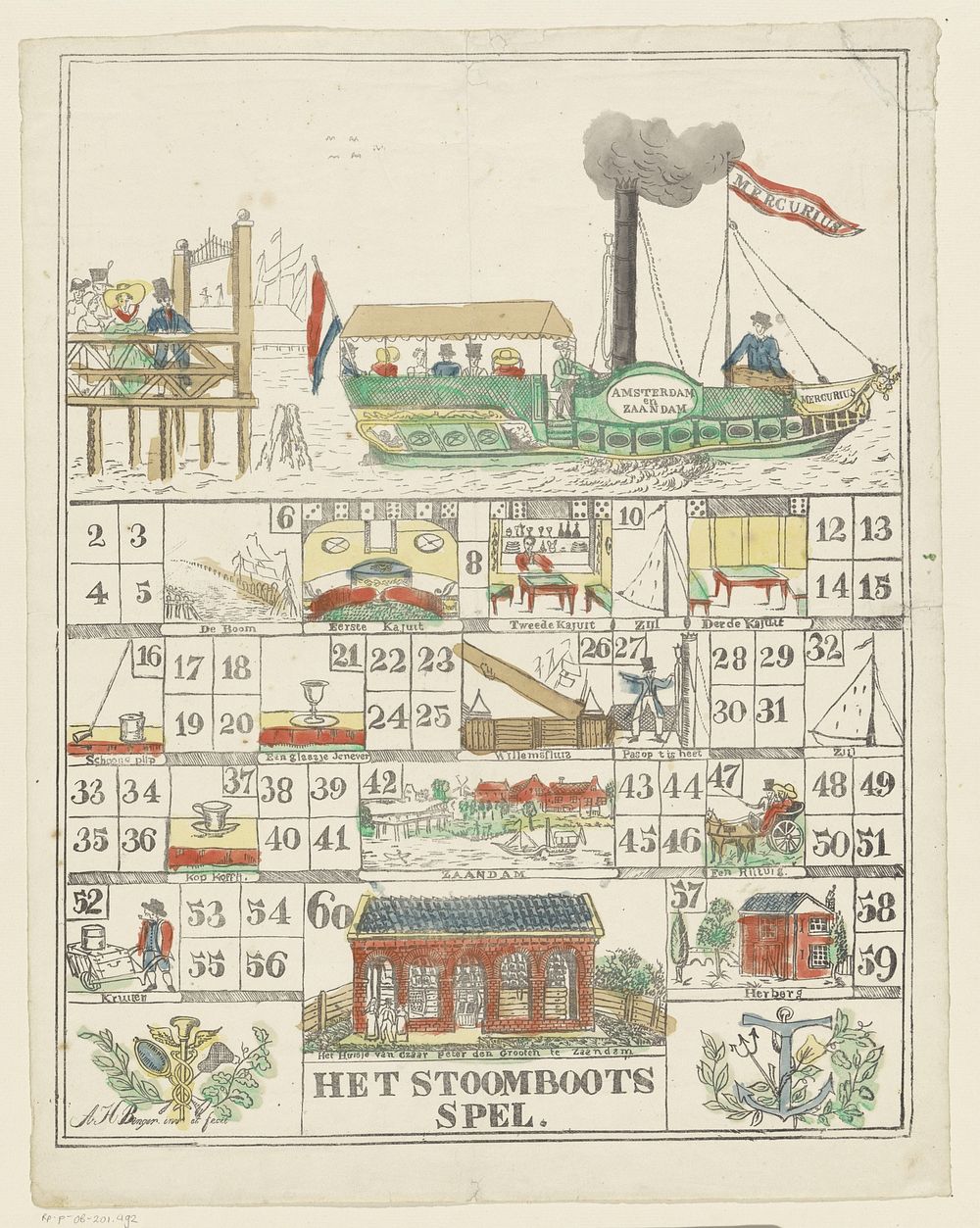 Het Stoomboots / spel (c. 1850) by Aron Hijman Binger and Aron Hijman Binger