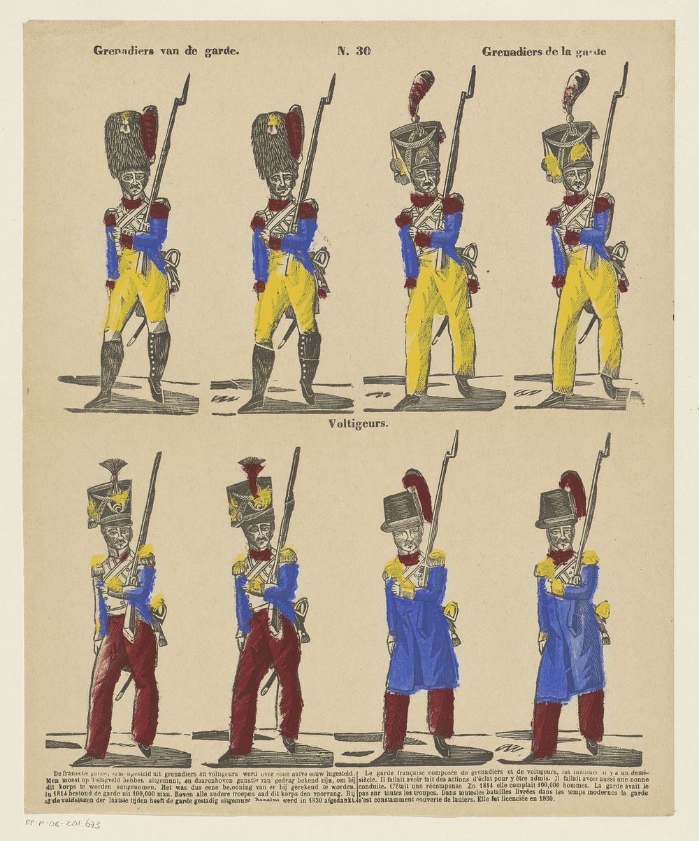 Grenadiers van de garde / Grenadiers de la garde / Voltigeurs (1800 - 1833) by Philippus Jacobus Brepols and anonymous