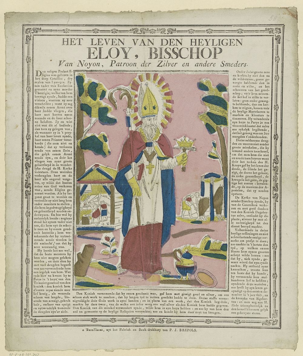 Het leven van den heyligen / Eloy, bisschop / van Noyon, patroon der zilver en andere smeders (1800 - 1833) by Philippus…