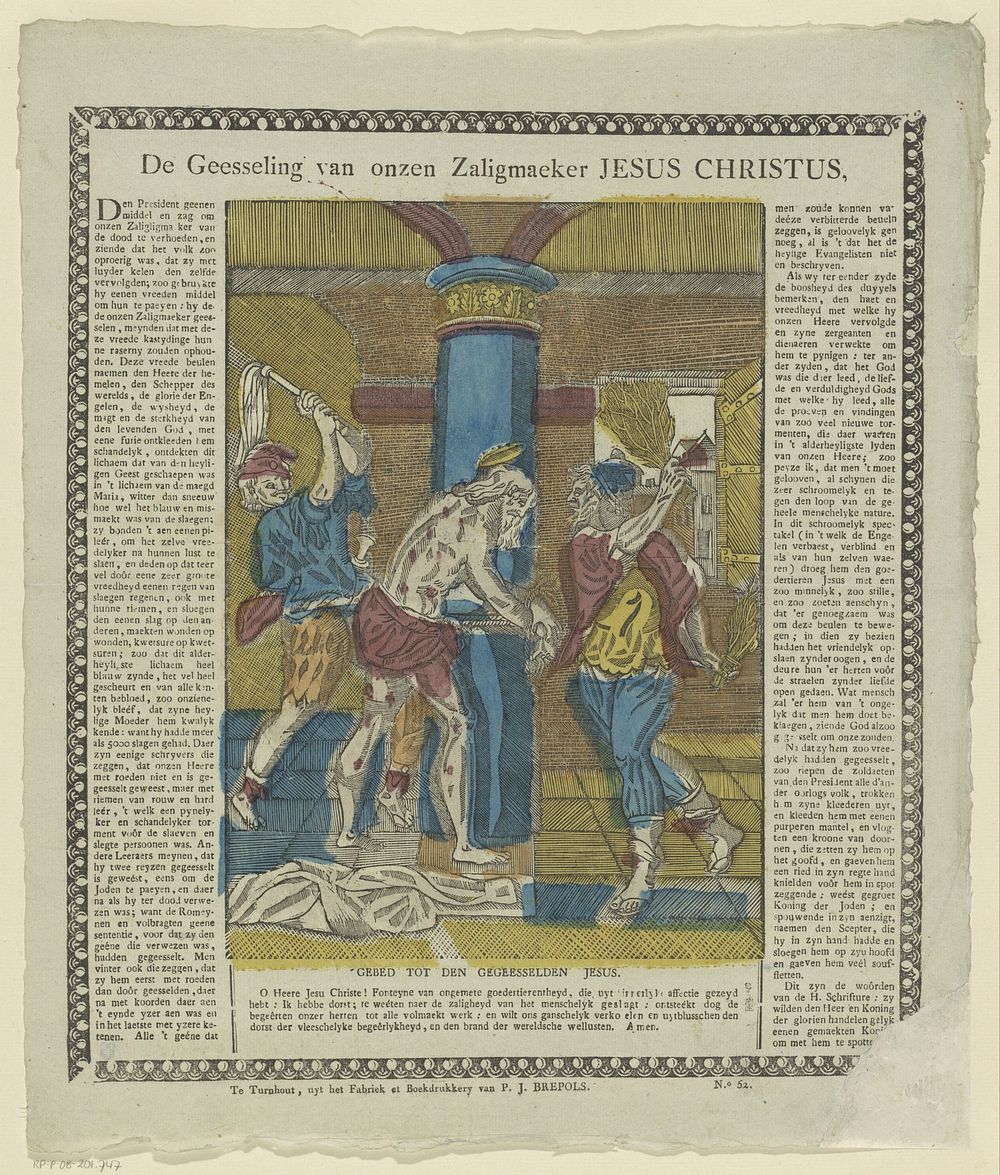 De geeseling van onzen zaligmaeker Jesus Christus (1800 - 1833) by Philippus Jacobus Brepols and anonymous