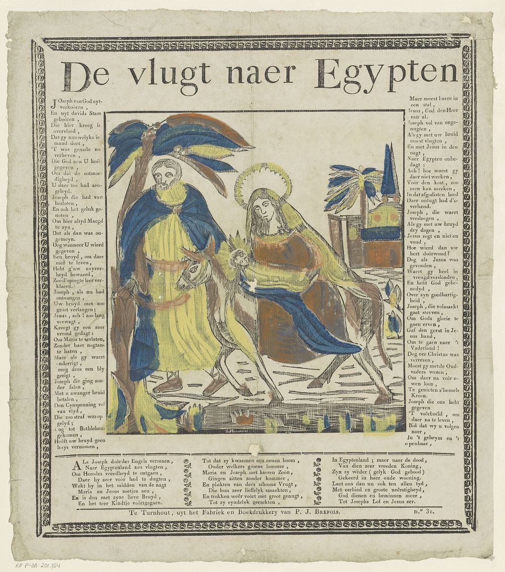 De vlugt naer Egypten (1800 - 1833) by Philippus Jacobus Brepols and L Hendrickx