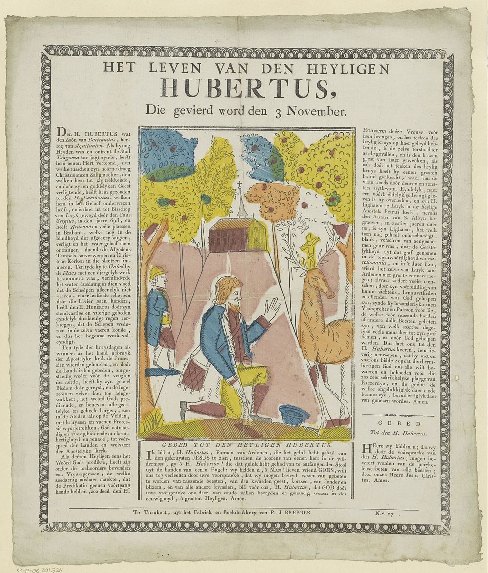 Het leven van den heyligen Hubertus, - Die gevierd word den 3 November (1800 - 1833) by Philippus Jacobus Brepols and…