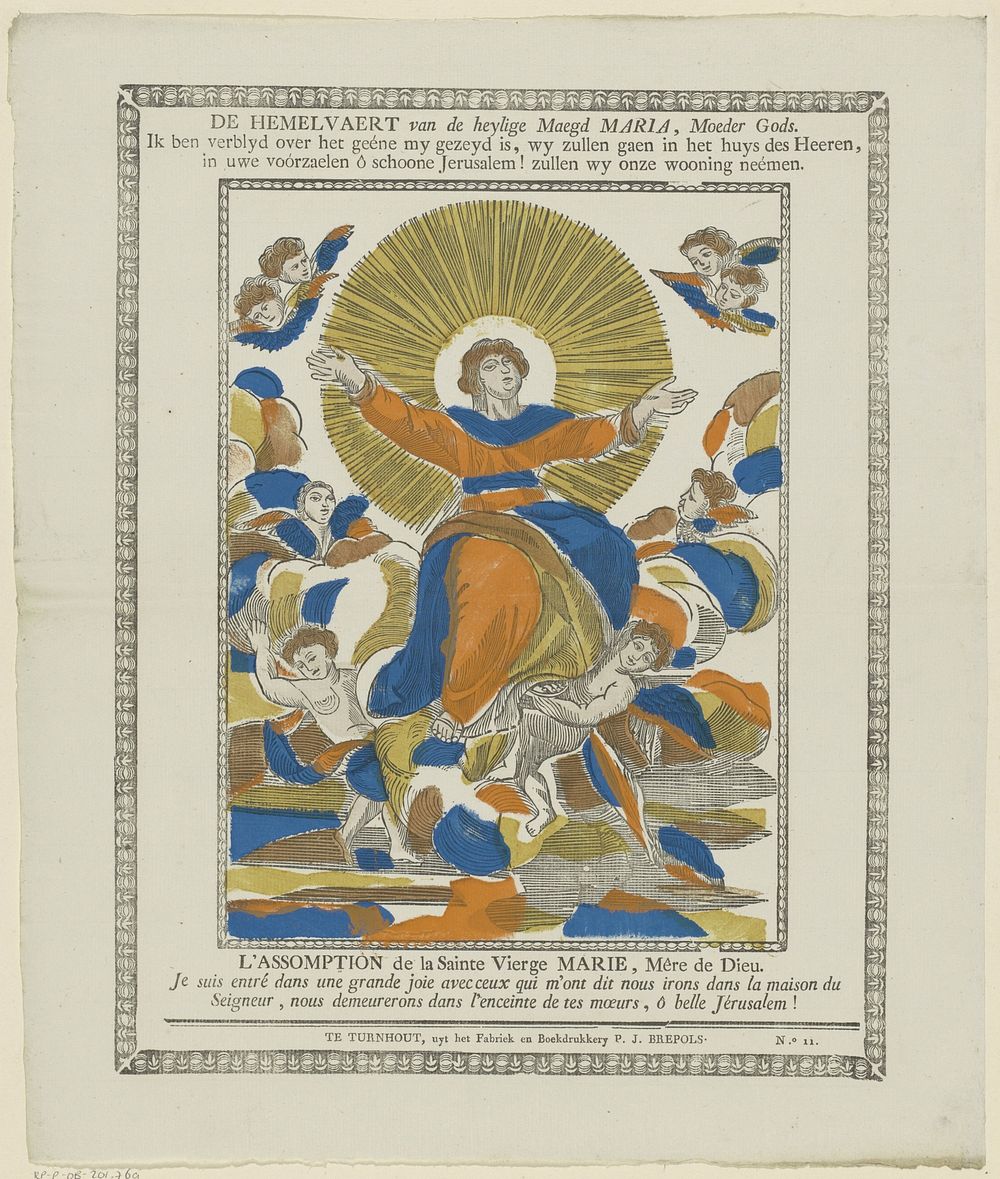 De hemelvaert van de heylige maegd Maria, Moeder Gods / L'assomption de la sainte vierge Marie, Mêre de Dieu (1800 - 1833)…