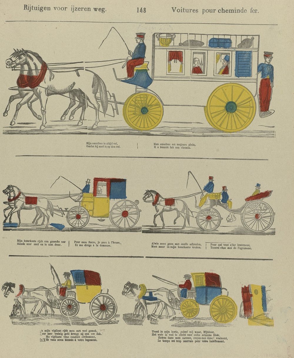 Rijtuigen voor ijzeren weg / Voitures pour cheminde fer (1800 - 1833) by Philippus Jacobus Brepols and anonymous