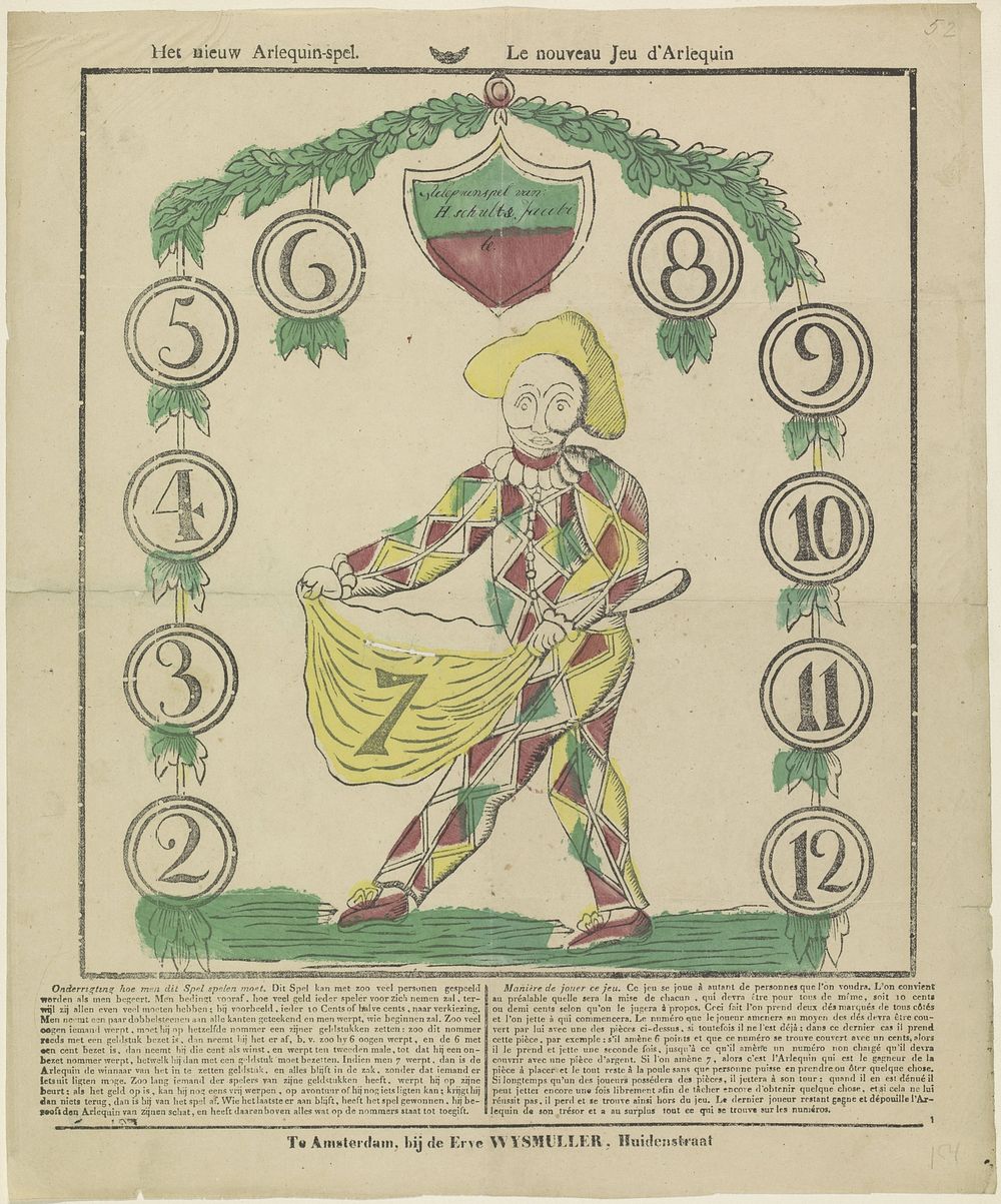 Het nieuw arlequinspel / Le nouveau jeu d'arlequin (1828 - 1913) by Erve Wijsmuller, Philippus Jacobus Brepols and anonymous
