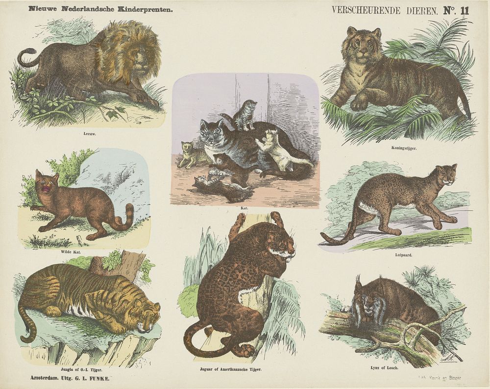 Verscheurende dieren (1865 - 1875) by Monogrammist A K, George Lodewijk Funke and Emrik and Binger