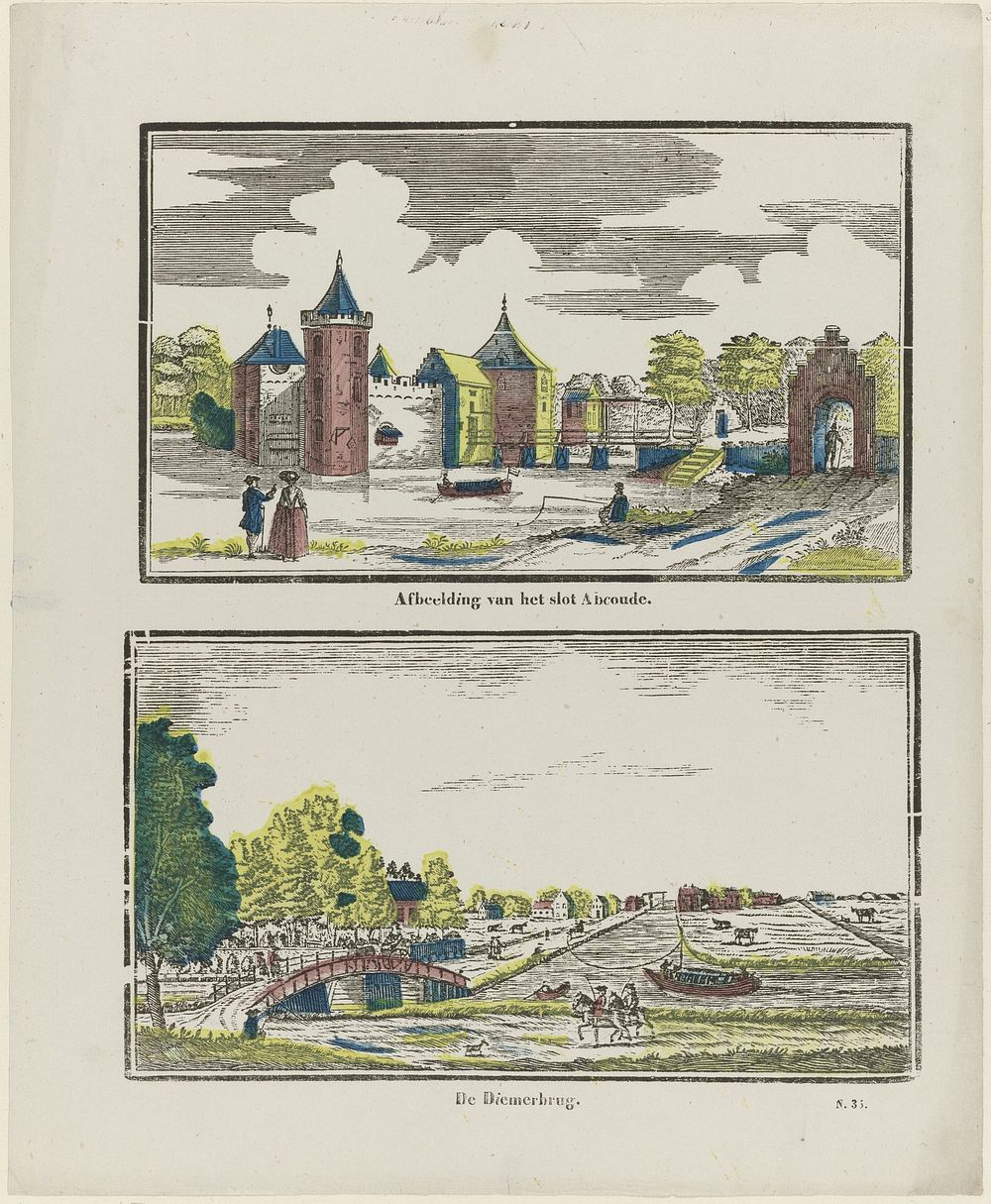 Het slot Abcoude en de Diemerbrug (1856 - 1900) by Glenisson and Zonen and anonymous