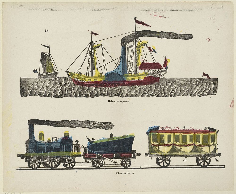 Boot en trein (1827 - 1894) by M Hemeleers van Houter and anonymous