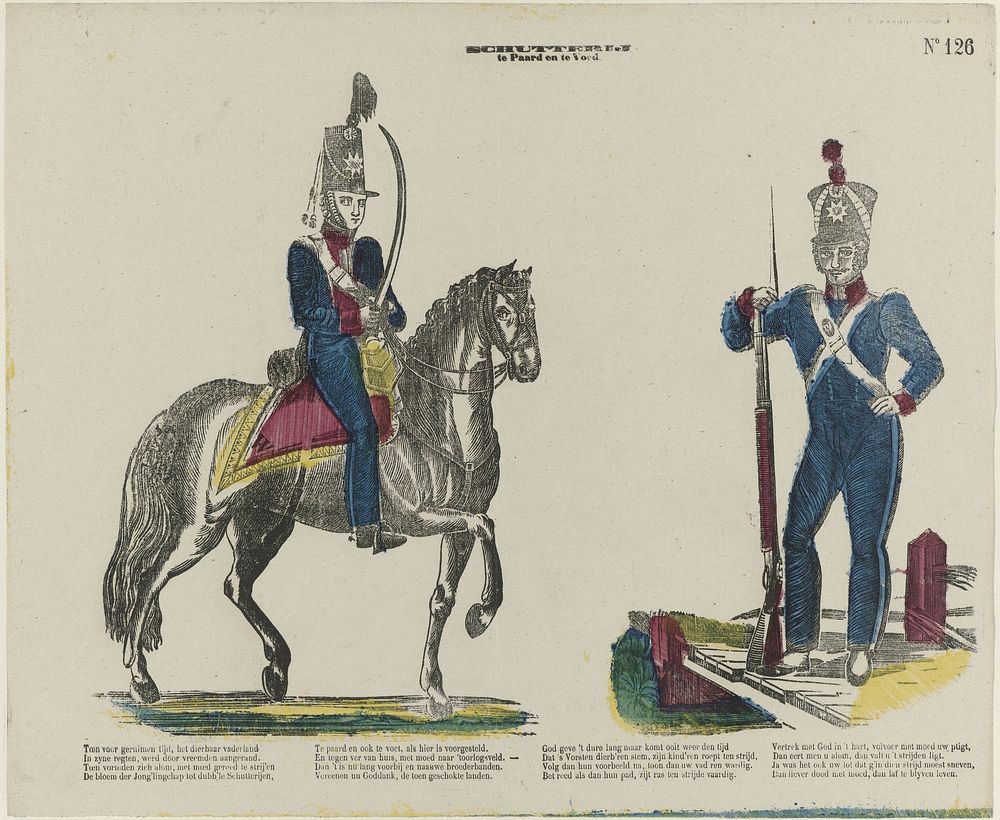 Schutterij / te paard en te voet (1827 - 1894) by Jacob Coldewijn and M Hemeleers van Houter