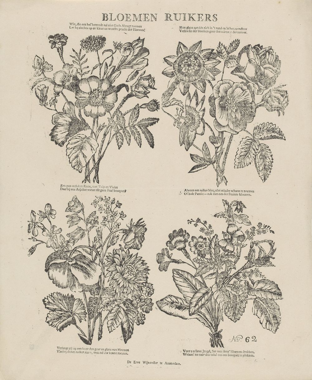 Bloemen ruikers (1828 - 1913) by Erve Wijsmuller, anonymous and anonymous